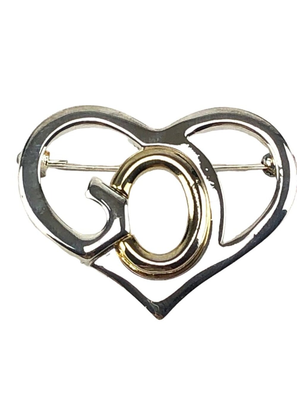 God's Heart Sterling Silver and 18k Gold Plated Duel Tone Brooch